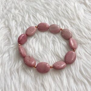 Waiting For A Sign Rhodonite Bead Bracelet